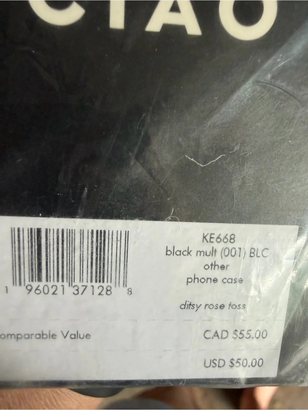 kate spade Black Phone Case with Red Rose Floral Print